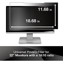 3M Privacy Filter for 22 Widescreen Monitor, 16:10 Aspect Ratio (PF220W1B)