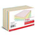 Staples 4 x 6 Index Cards, Lined, Assorted Colors, 300/Pack (TR51000)