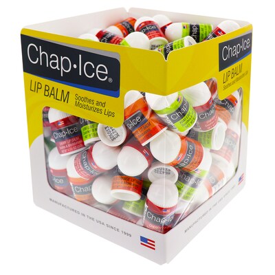 Chap-Ice Lip Balm Soothes and Moisturizes Lips, Assorted Flavors, 100/Box (840FB)