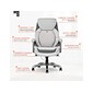 Sharper Image S-600 Active Lumbar Ergonomic Bonded Leather Swivel Executive Massage Chair, Off-White (60098-OWHT)