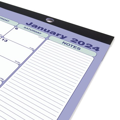 2024 Brownline 17.75" x 10.88" Monthly Desk Pad Calendar, Blue/White (C181700)