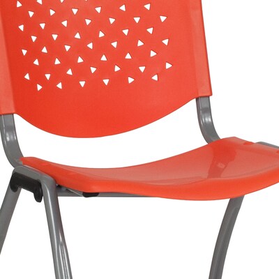 Flash Furniture HERCULES Series Plastic Stack Chair, Orange, 5 Pack (5RUTF01AOR)