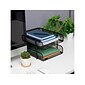 Mind Reader Network Collection Metal Mesh Front Loading Stackable 2-Tier Paper Tray, Letter Size, Black (2CSTACK2-BLK)