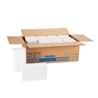 Pacific Blue Select Recycled Multifold Paper Towels, 1-ply, 250 Sheets/Pack, 16 Packs/Carton (20389)