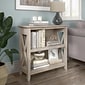 Bush Furniture Key West 30"H 2-Shelf Bookcase with Adjustable Shelf, Washed Gray (KWB124WG-03)