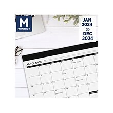 2024 AT-A-GLANCE 21.75 x 17 Monthly Desk Pad Calendar, White/Black (SK22-00-24)