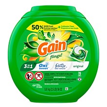 Gain Flings HE Laundry Detergent Capsules, Original Scent, 56 oz., 76 Capsules (09485)