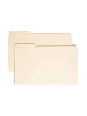 Smead Reinforced 3-Tab File Folders, Left Position, Legal, Manila, 100/Bx (15335)