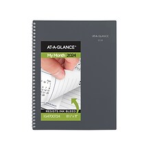 2024 AT-A-GLANCE DayMinder 8.5 x 11 Monthly Planner, Plastic Cover, Gray (GC470-07-24)