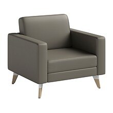 Safco Resi Vinyl Lounge Chair, Gray (1732RESFEET4PKGR)
