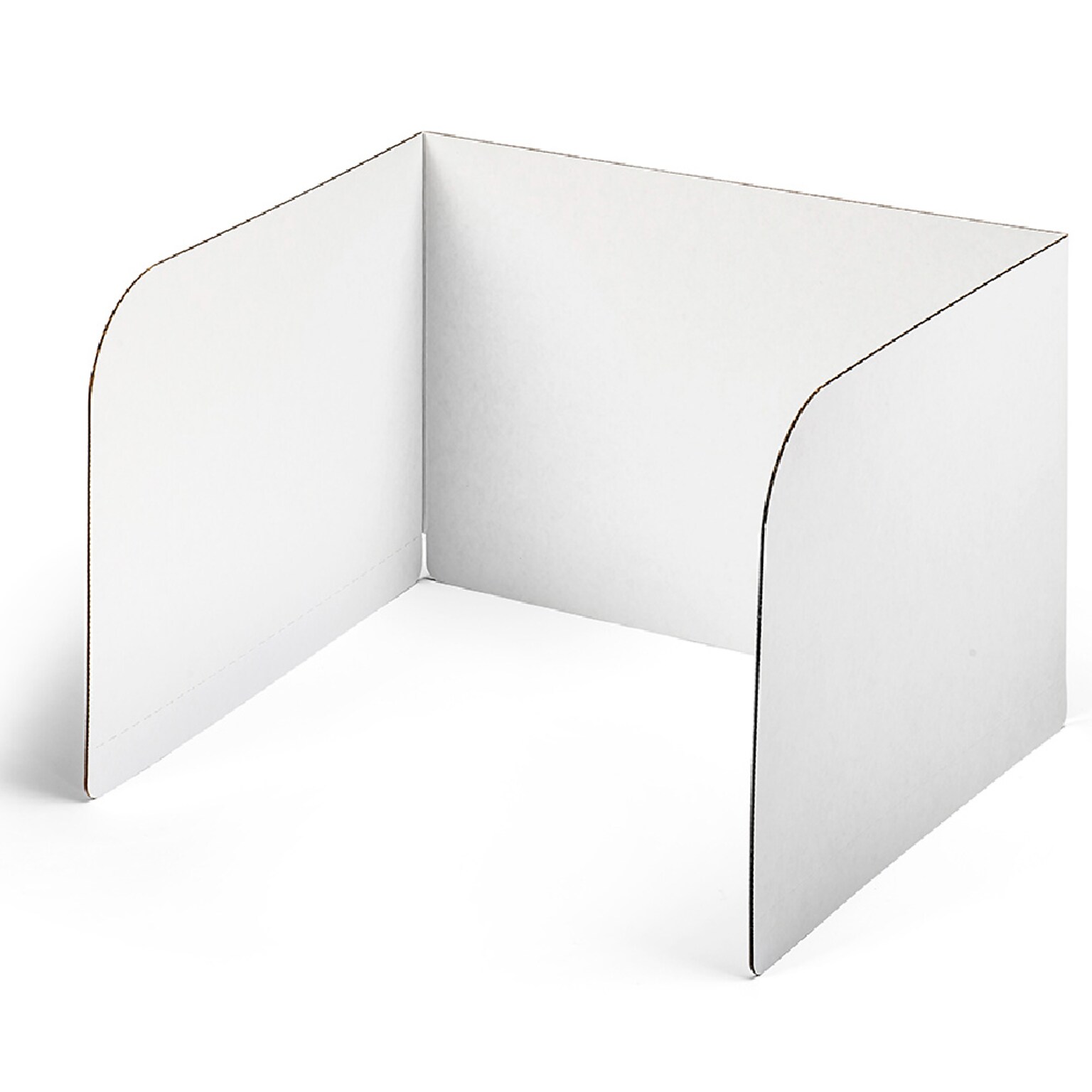 Classroom Products Foldable Cardboard Freestanding Privacy Shield, 13H x 20W, White, 30/Box (1330 WH)