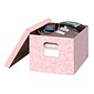 Fellowes Basic Duty Storage Box, Lift Off Lid, Letter/Legal Pink Rose, 4/Pack (100016406)