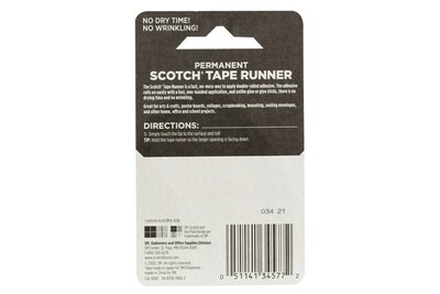 Scotch® Double Sided Adhesive Tape Runner, Transparent, .27 in x 8.7 yds, 1/Pack (6061)