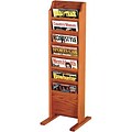 Wooden Mallet Solid Wood Literature Display Units; 37x12x12, Oak, 7-Pocket, Free-Standing