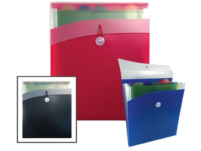 Better Office Expandable Heavy Duty Plastic File, 6-Pocket, Letter Size, Assorted Colors (59570)