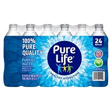 Pure Life Purified Water, 16.9 Fl oz. Plastic Bottled Water, 24/Carton (110109)