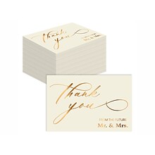 Better Office Engagement Thank You Cards with Envelopes, 4 x 6, Ivory/Gold, 50/Pack (64643-50PK)