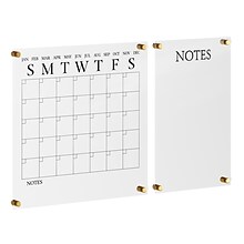 Martha Stewart Grayson Acrylic Black Print Dry Erase Wall Calendar with Notes, 18 x 18 (BRACS28454