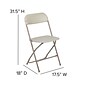 Flash Furniture Plastic Folding Chair, Beige, Set of 6 (6LEL3BEIGE)