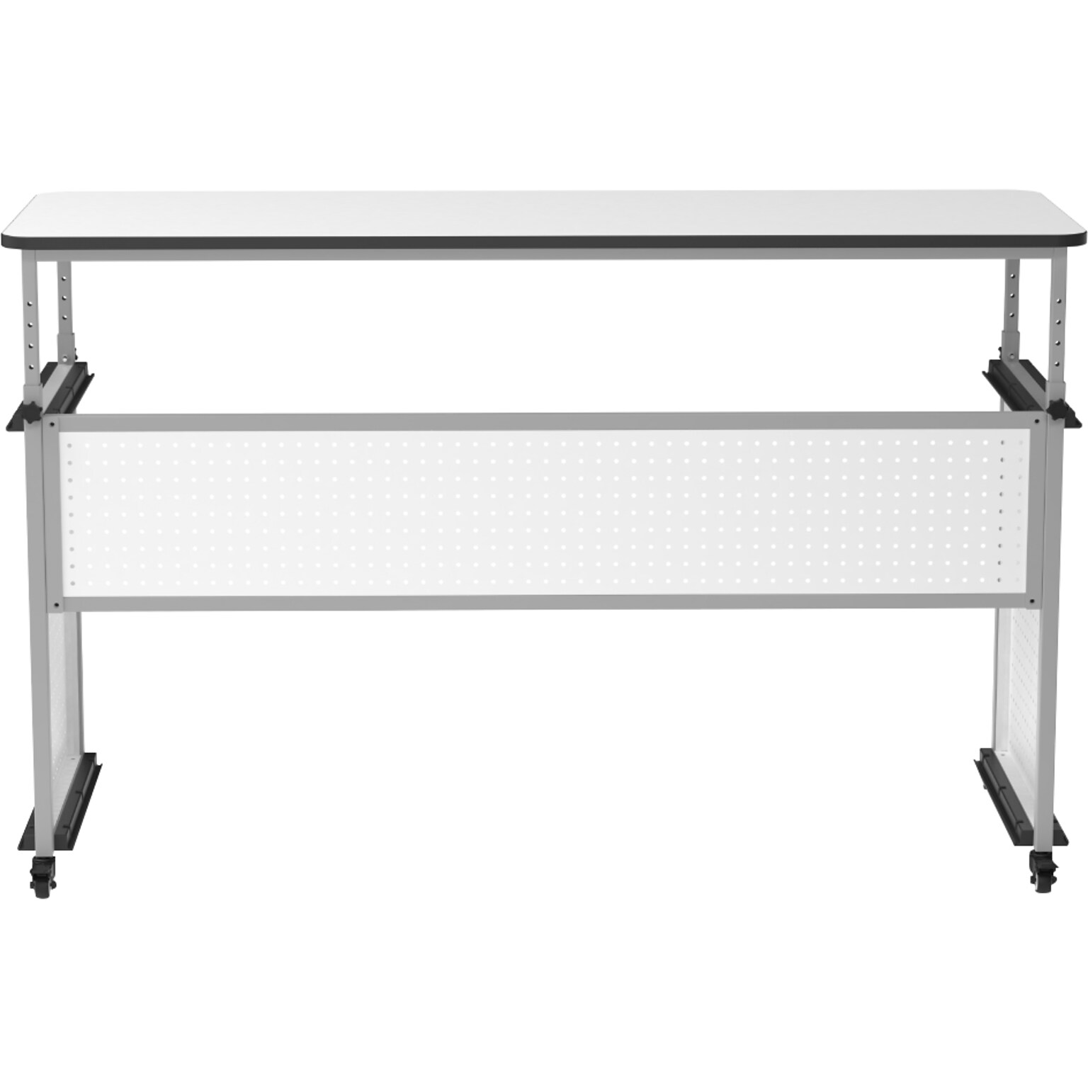 Luxor 32-38H Adjustable Standing Modular Teacher Desk, White/Gray (DTTB002)