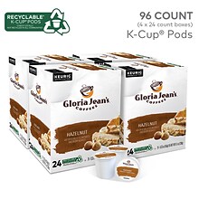 Gloria Jeans Coffees Hazelnut Coffee, Keurig K-Cup Pod, Medium Roast, 96/Carton (60051-052CT)