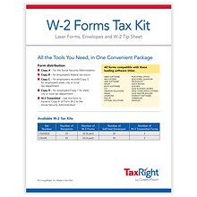 TaxRight™ 2023 W-2 Tax Form Kit with Envelopes, 6-Part, 25/Pack (SC5650E25)