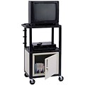 H. Wilson® 42H Deluxe Mobile Carts w/Cabinet; Green