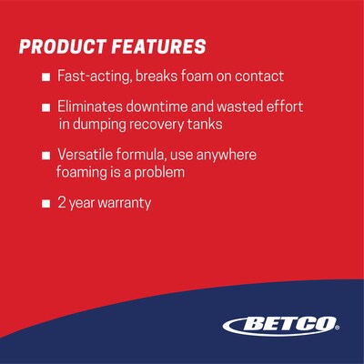 Betco FiberPro Foam Control Liquid Defoamer, 1 gal Bottle, 4/Carton (4030400)