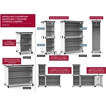 Luxor 3-Section Modular Classroom Bookshelf, 25.5H x 36.5W x 17.25D, White (MBSCB04)