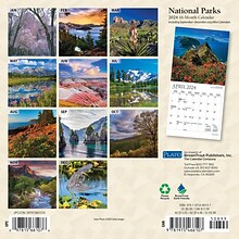 2024 Plato National Parks 7 x 14 Monthly Wall Calendar (9781975466107)