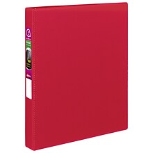 Avery Durable 1 3-Ring Non-View Binders, Slant Ring, Red (27201)