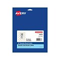 Avery Easy Peel Laser/Inkjet Round Label, 2Dia., Matte White/Gold, 12 Labels/Sheet, 10 Sheets/Pack