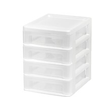 Iris 4-Drawer Mini Desktop Unit, White/Clear (586017)