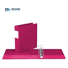 Davis Group Premium Economy 2 3-Ring Non-View Binders, D-Ring, Pink, 6/Pack (2304-43-06)