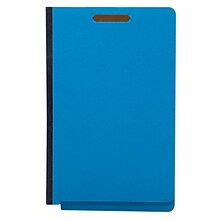 Quill Brand® End-Tab Partition Folders, 2 Partitions, 6 Fasteners, Cobalt Blue, Legal, 15/Box (74902