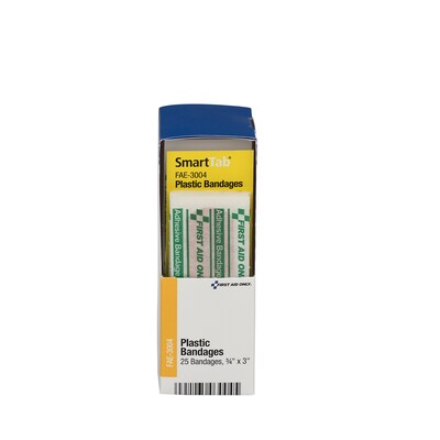 SmartCompliance 0.75" x 3" Plastic Adhesive Bandages, 25/Box (FAE-3004)