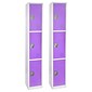 AdirOffice 72'' 3-Tier Key Lock Purple Steel Storage Locker, 2/Pack (629-203-PUR-2PK)