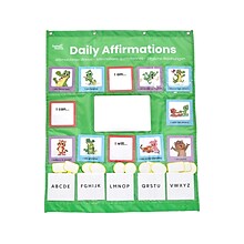 hand2mind Daily Affirmations 17-Pocket Chart with Mirror (95378)