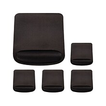 OTM Essentials Foam Mouse Pad with Wrist Rest, Black, 5/Pack (FOB-A3CAA-5PK)