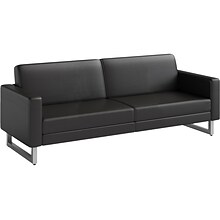 Safco Mirella 77 Vinyl Lounge Sofa, Black (1730MRL2SLVBL)