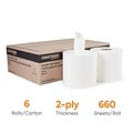 Coastwide Professional™ Centerpull Paper Towel, 2-Ply, White, 660 Sheets/Roll, 6 Rolls/Carton (CW261