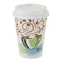 Dixie PerfecTouch WiseSize Paper Cup & Lid Combo, 12 Oz., White, 50/Pack (5342COMBO600)