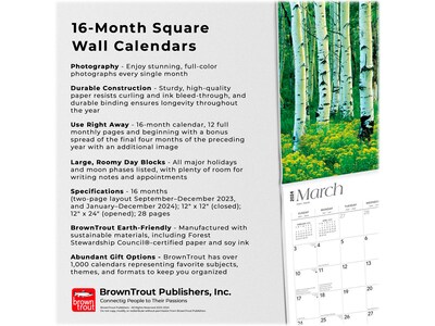 2024 BrownTrout Rocky Mountain Wilderness 12" x 12" Monthly Wall Calendar (9781975464806)
