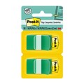 Post-it Flags, 1 Wide, Green, 100 Flags/Pack (680-GN2)