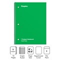 Staples 1-Subject Notebook, 8 x 10.5, Graph Ruled, 70 Sheets, Green (ST23987C)