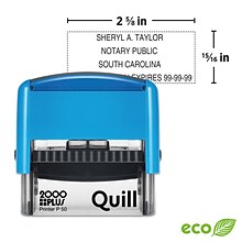 Custom Quill 2000 Plus® Self-Inking Printer P 50 Notary Stamp, 15/16 x 2-11/16