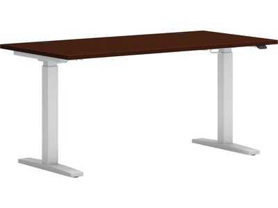 HON Mod 60"W Rectangular Adjustable Standing Desk, Traditional Mahogany (HLPLRW6030CONHATTM1)