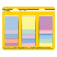 Post-it Super Sticky Notes, 3 x 3, Assorted Colors, 45 Sheets/Pad, 15 Pads/Pack (65415SSPS2)