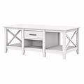 Bush Furniture Key West 47 x 24 Coffee Table with Storage, Pure White Oak (KWT148WT-03)