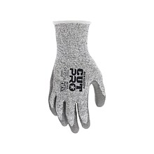 MCR Safety Cut Pro Hypermax Fiber/Polyurethane Work Gloves, Large, A3 Cut Level, Salt-and-Pepper/Gra